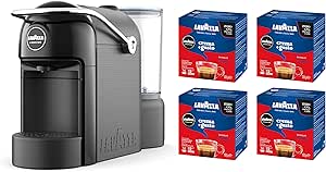 Lavazza A Modo Mio - Cafetera Espresso Jolie con 64 cápsulas Crema e Gusto incluidas, cafetera de cápsulas para un café en casa como al bar, 1250 W de potencia, capacidad 0,6 litros, color negro